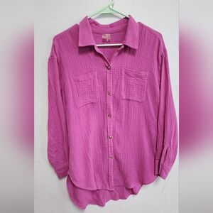 CALIA Bright Pink Oversized Shirt